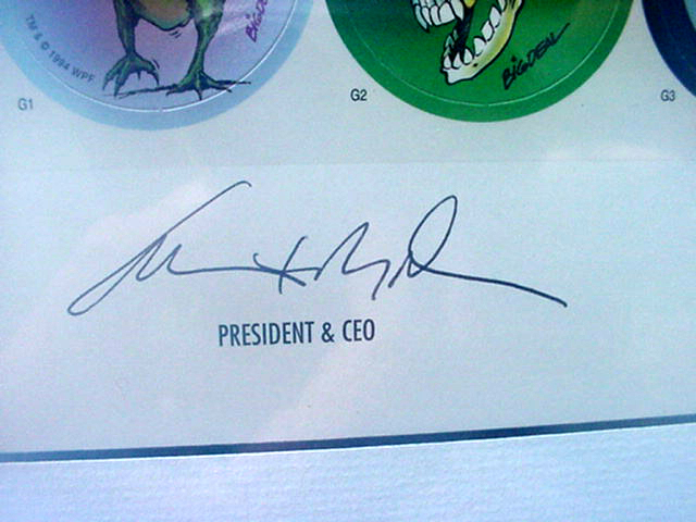 World Pog Federation POG Series 1 The Premiere Collectors Edition - President and CEO signature